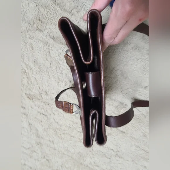 Vintage Brighton Brown Double Handle Shoulder Bag With Heart Charm 90's - Picture 11 of 14